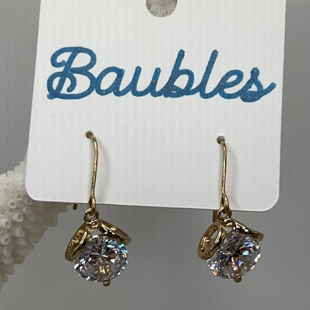 Baubles Austrian Crystal Gold Dangle Earring